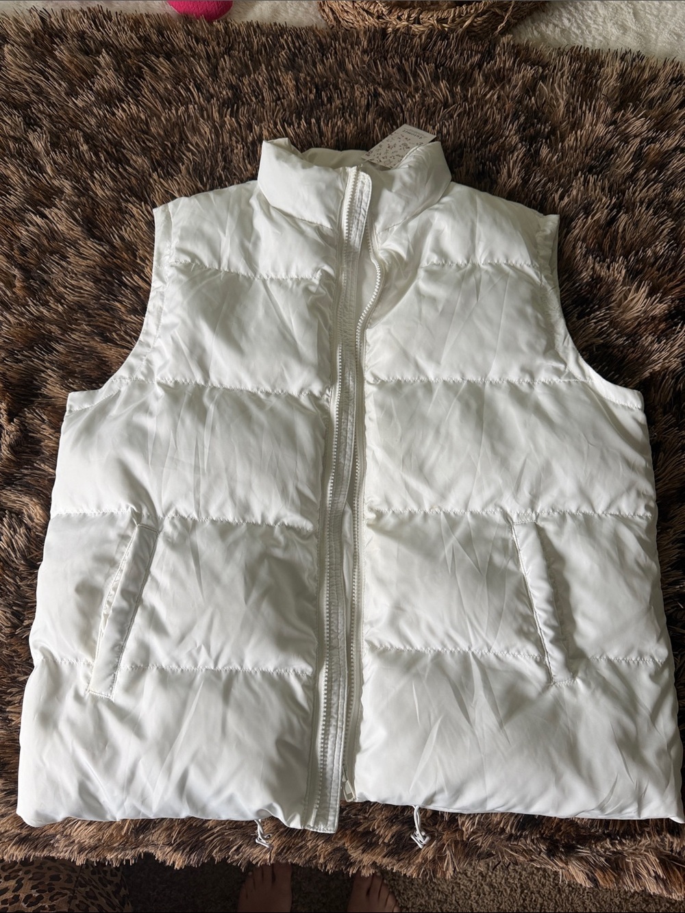 White Puffer Vest - Sleeveless Quilted Jacket